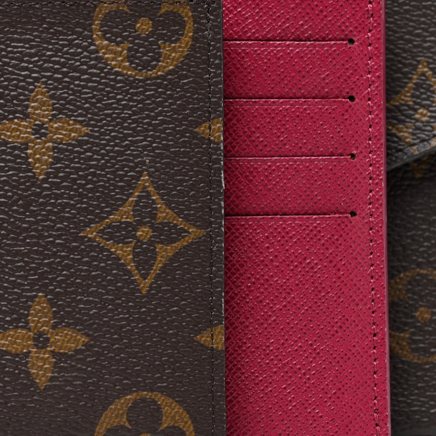 Monogram Pochette Felicie Chain Wallet Fuchsia