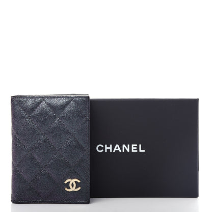 Chanel Iridescent Caviar Quilted Card Holder Wallet Black 8 of 8