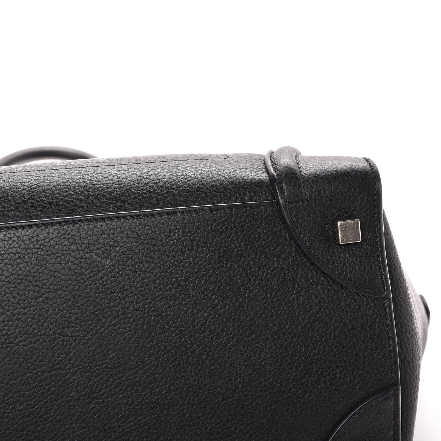Drummed Calfskin Mini Luggage Black