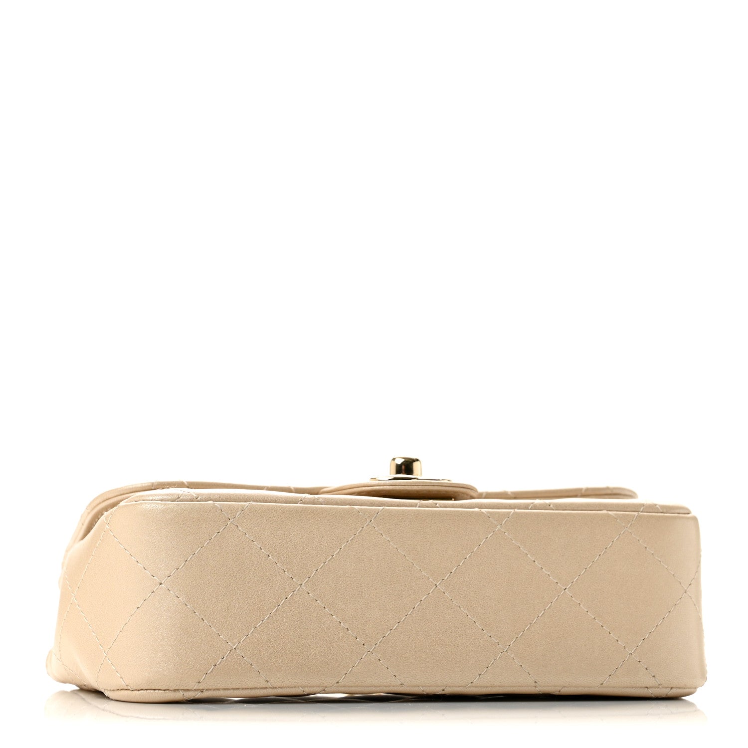 Chanel Metallic Lambskin Quilted Extra Mini V For Victory Flap Light Gold 3 of 12