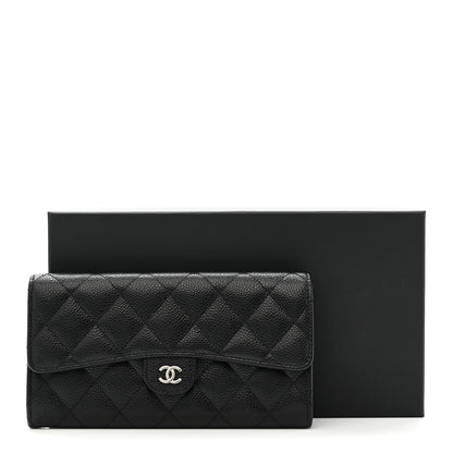 Chanel Caviar Quilted Large Gusset Flap Wallet Black 9 of 9