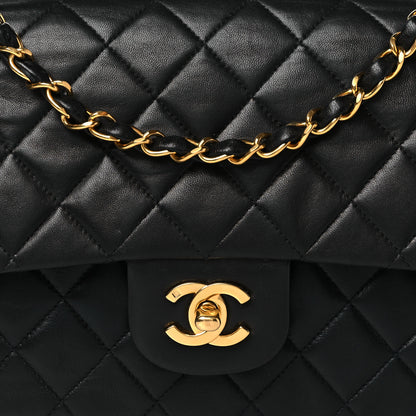 Chanel Lambskin Quilted Medium Double Flap Black 8 of 10