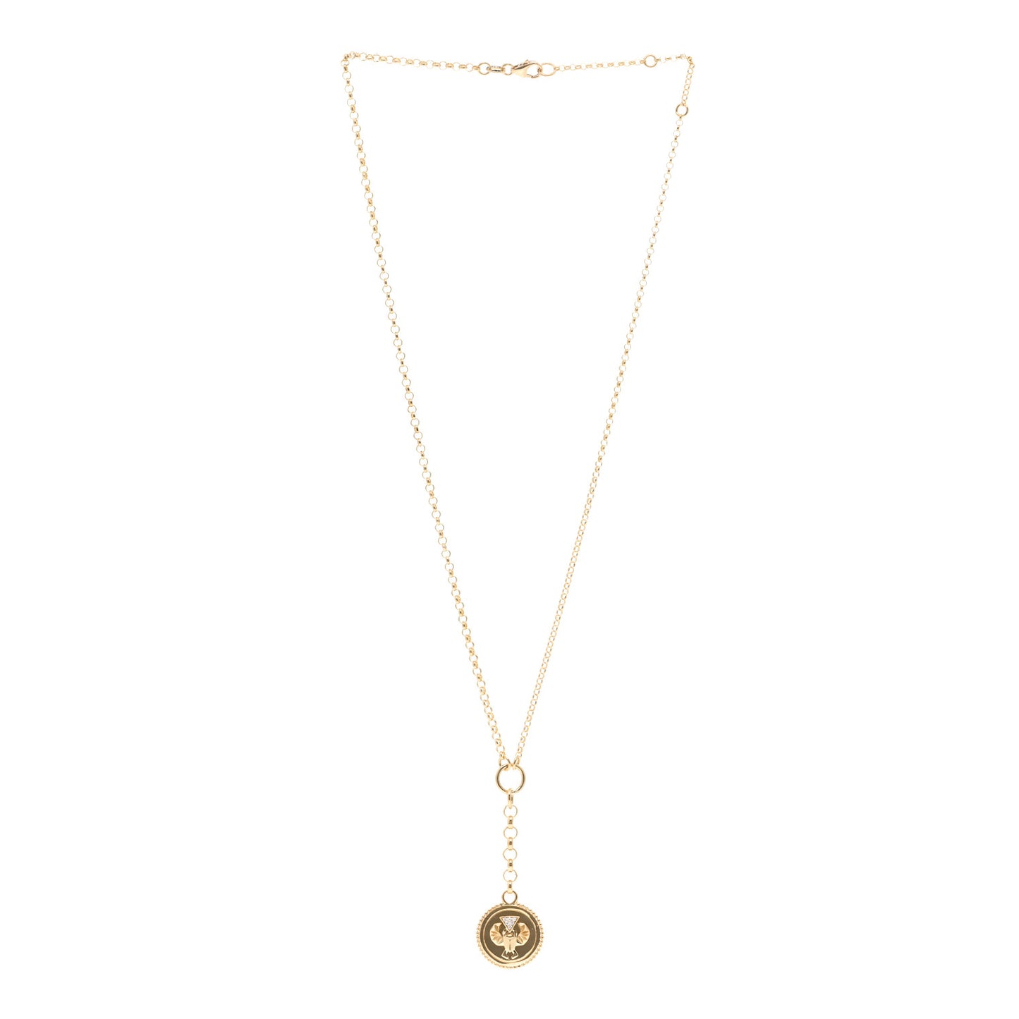 18K Yellow Gold Diamond Protection Baby Mixed Belcher Extension Chain Necklace
