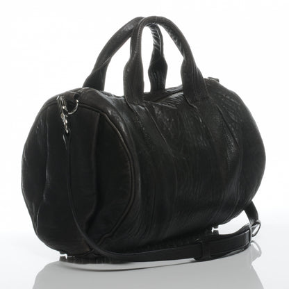 Alexander Wang Leather Rocco Duffel Charcoal w Silver Hardware 3 of 6