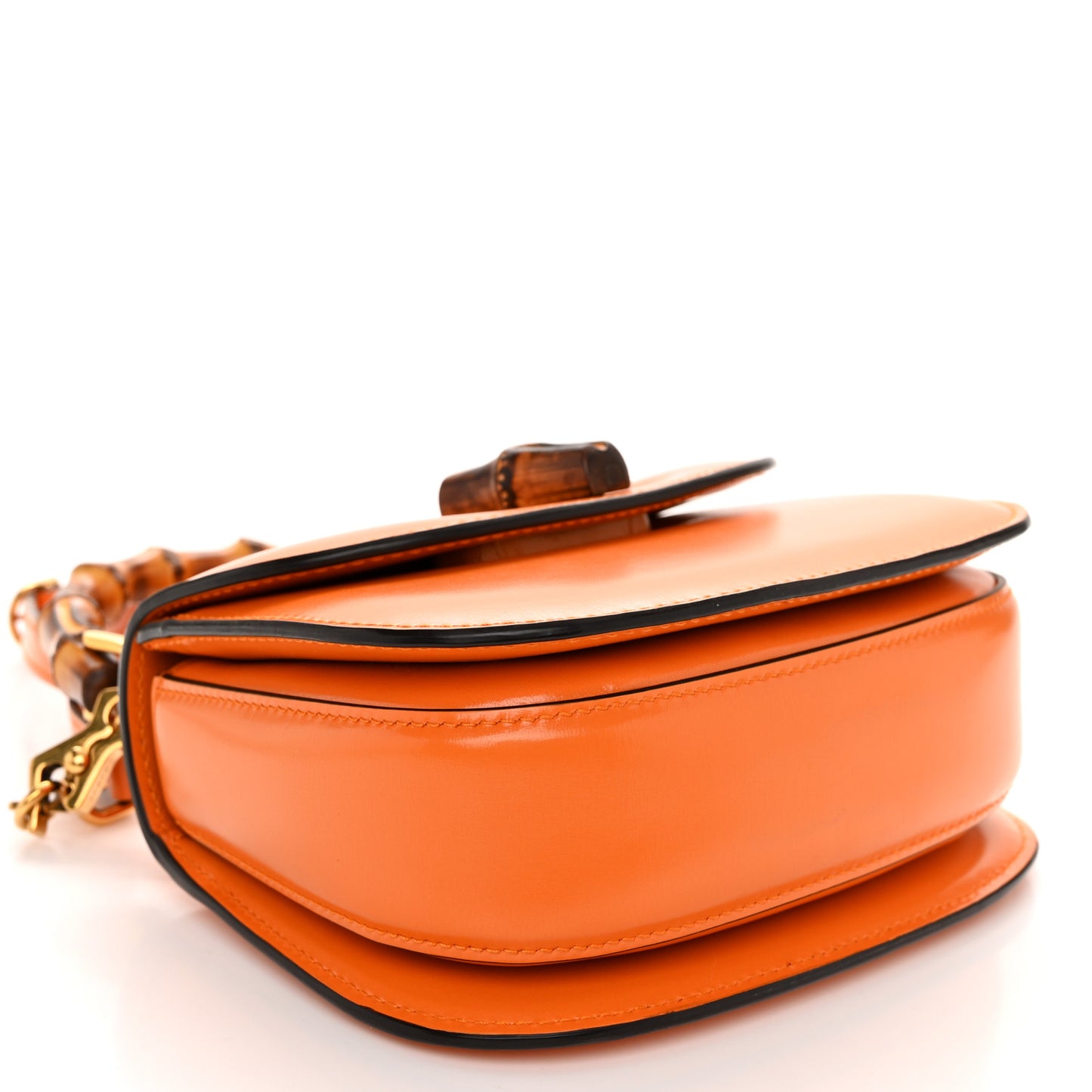 Boarded Dyana Lux Calfskin Web Mini Bamboo 1947 Top Handle Bag Marigold Yellow
