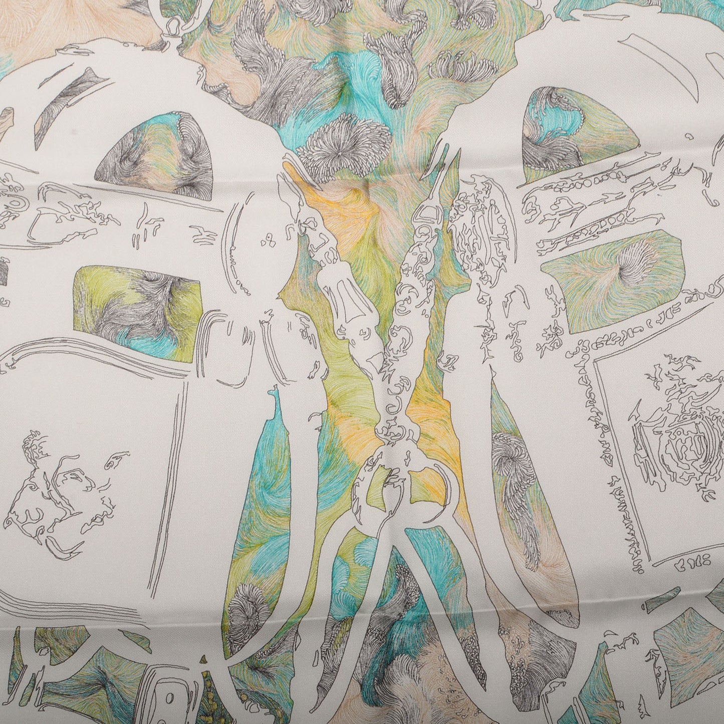 Silk Brides De Gala En Finesse Scarf Aqua Vert