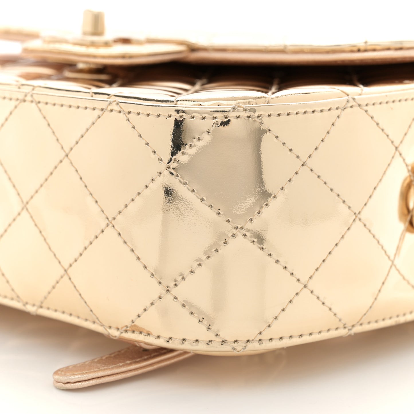 Mirror Calfskin Metallic Calfskin Quilted Hollywood Boulevard Backpack With Coin Purse Gold