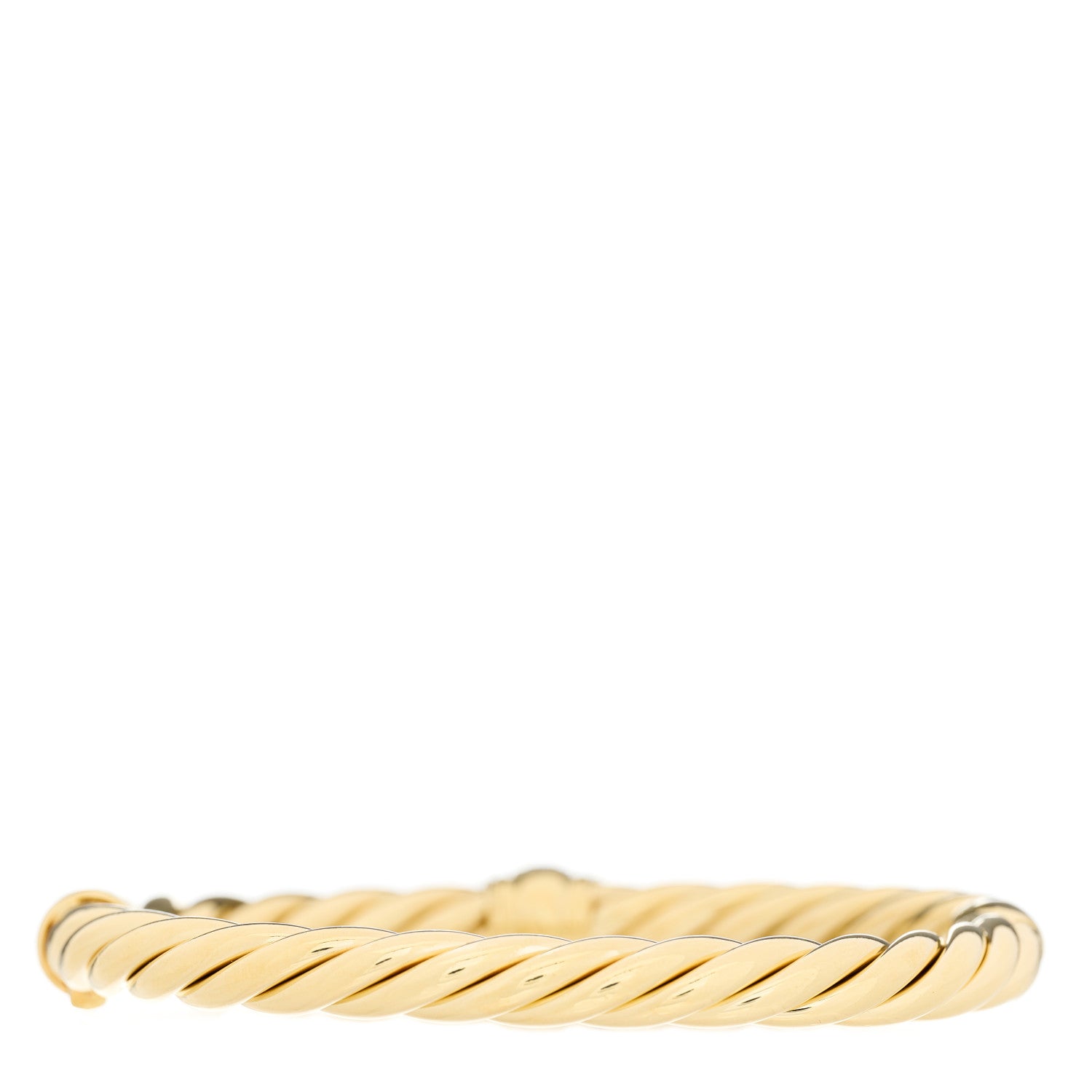 David Yurman 18K Yellow Gold Diamond 6mm Cable Station Hinge Bracelet 2 of 3