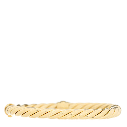 David Yurman 18K Yellow Gold Diamond 6mm Cable Station Hinge Bracelet 2 of 3