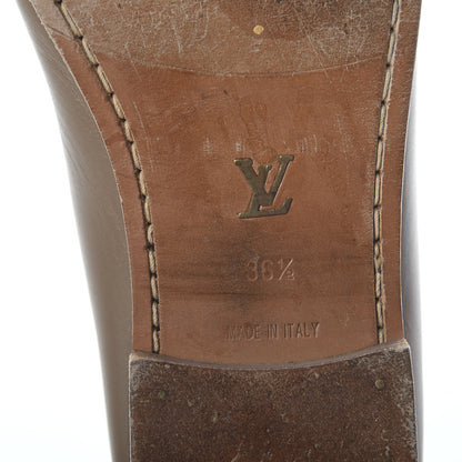 Louis Vuitton Calfskin Square Toe Loafers 36.5 Taupe 6 of 8