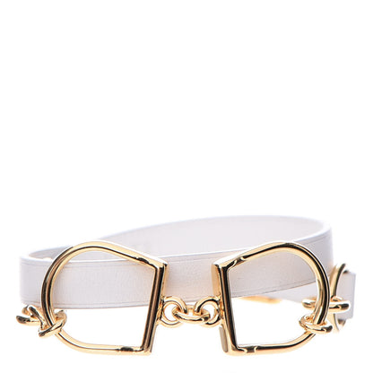 Hermes Swift Etrier Double Tour Bracelet T2 White 1 of 7