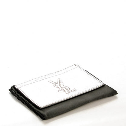 Saint Laurent Metallic Leather Belle De Jour Card Case Silver 4 of 7