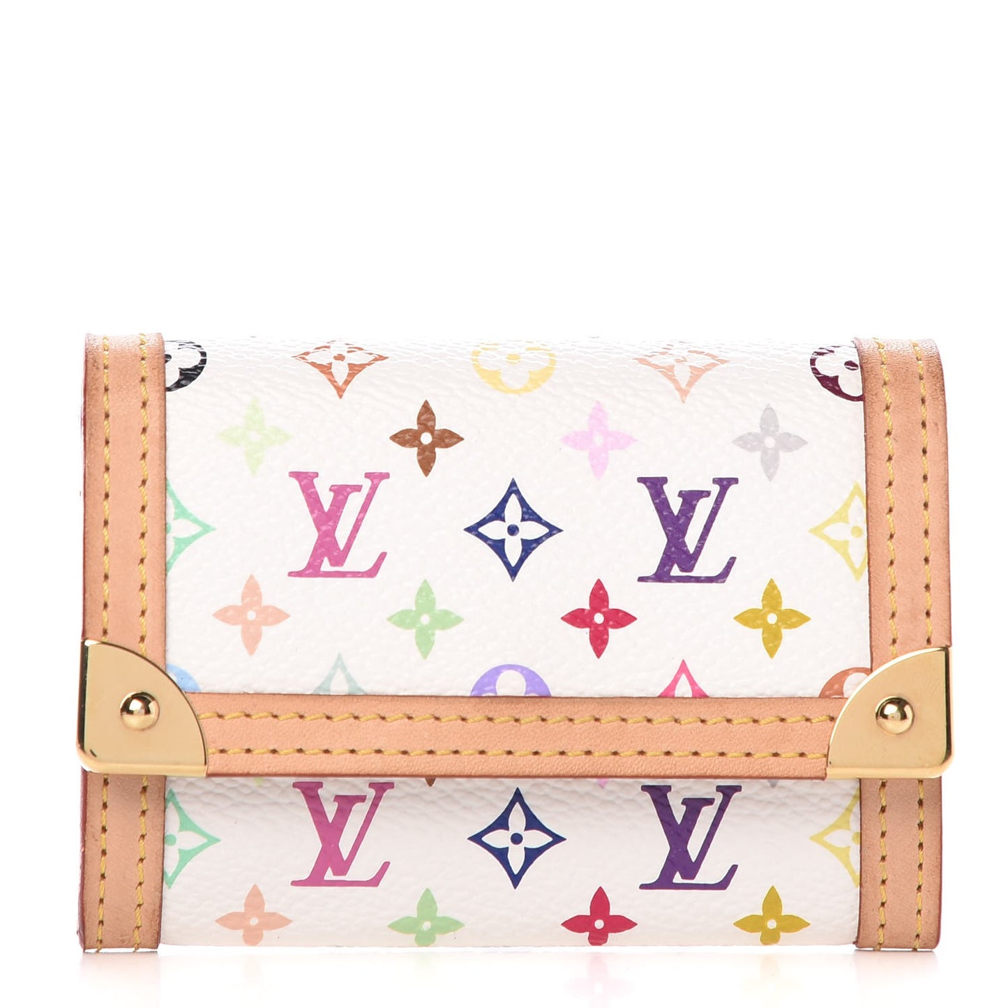 Monogram Multicolor Porte-Monnaie Plat Coin Purse White
