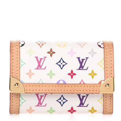Louis Vuitton Monogram Multicolor Porte-Monnaie Plat Coin Purse White 1 of 10