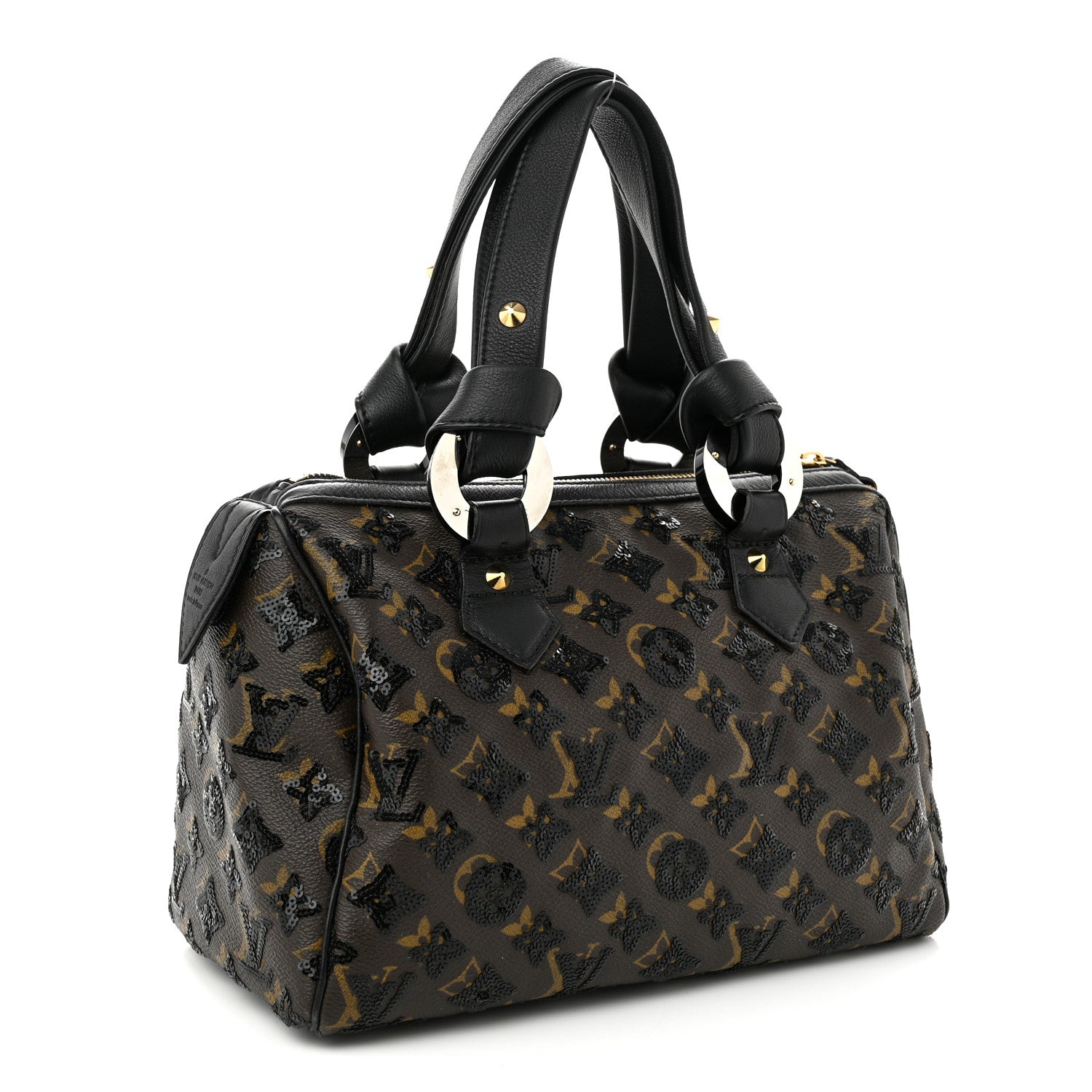Louis Vuitton Monogram Sequins Eclipse Speedy 28 Black 3 of 9