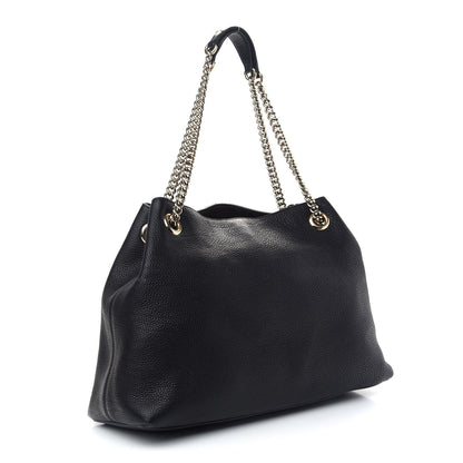 Gucci Pebbled Calfskin Medium Soho Chain Shoulder Bag Black 3 of 11