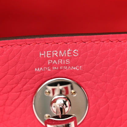 Hermes Taurillon Clemence Mini Lindy 20 Rose Extreme 6 of 11
