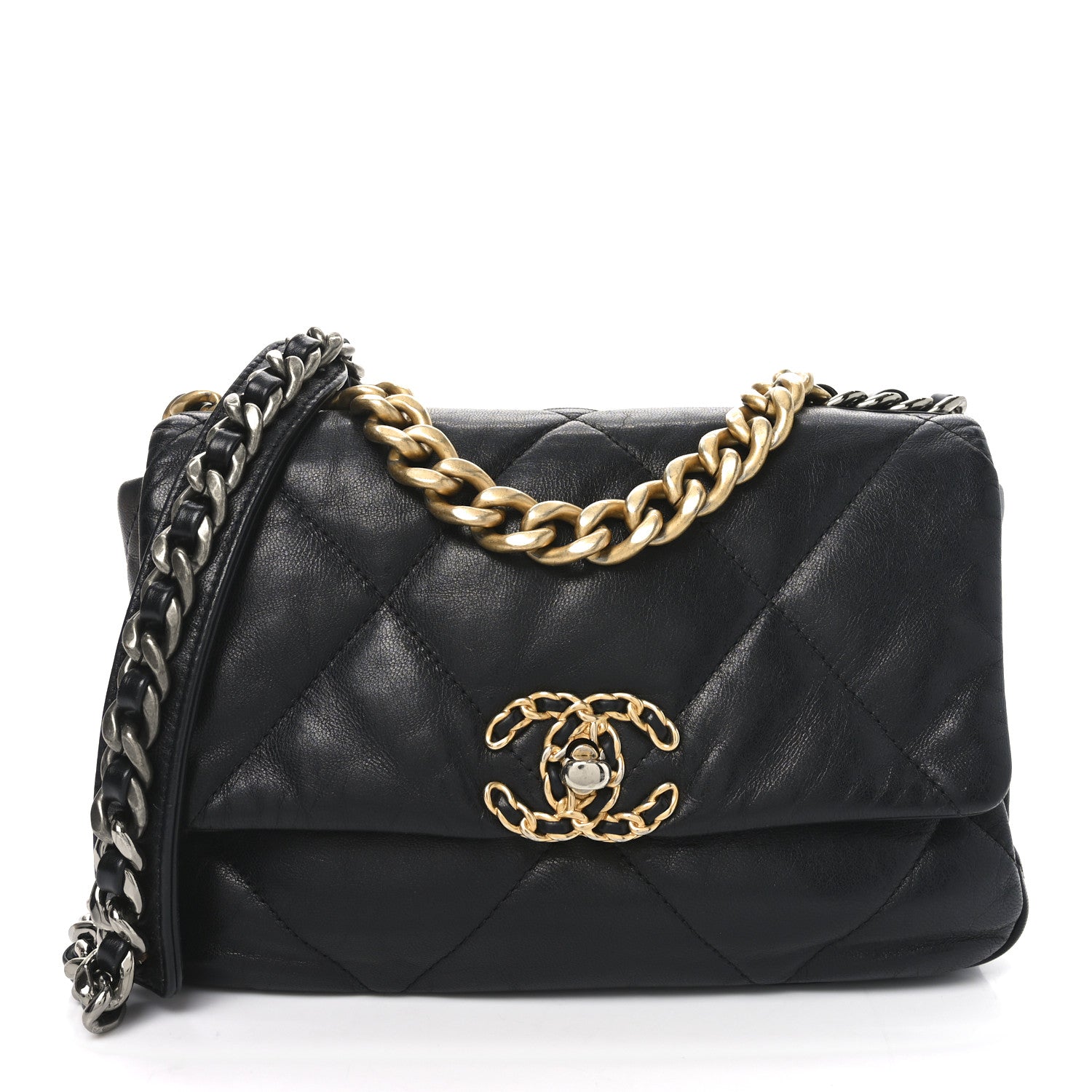 Chanel Lambskin Quilted Medium Chanel 19 Flap Black 1 of 10