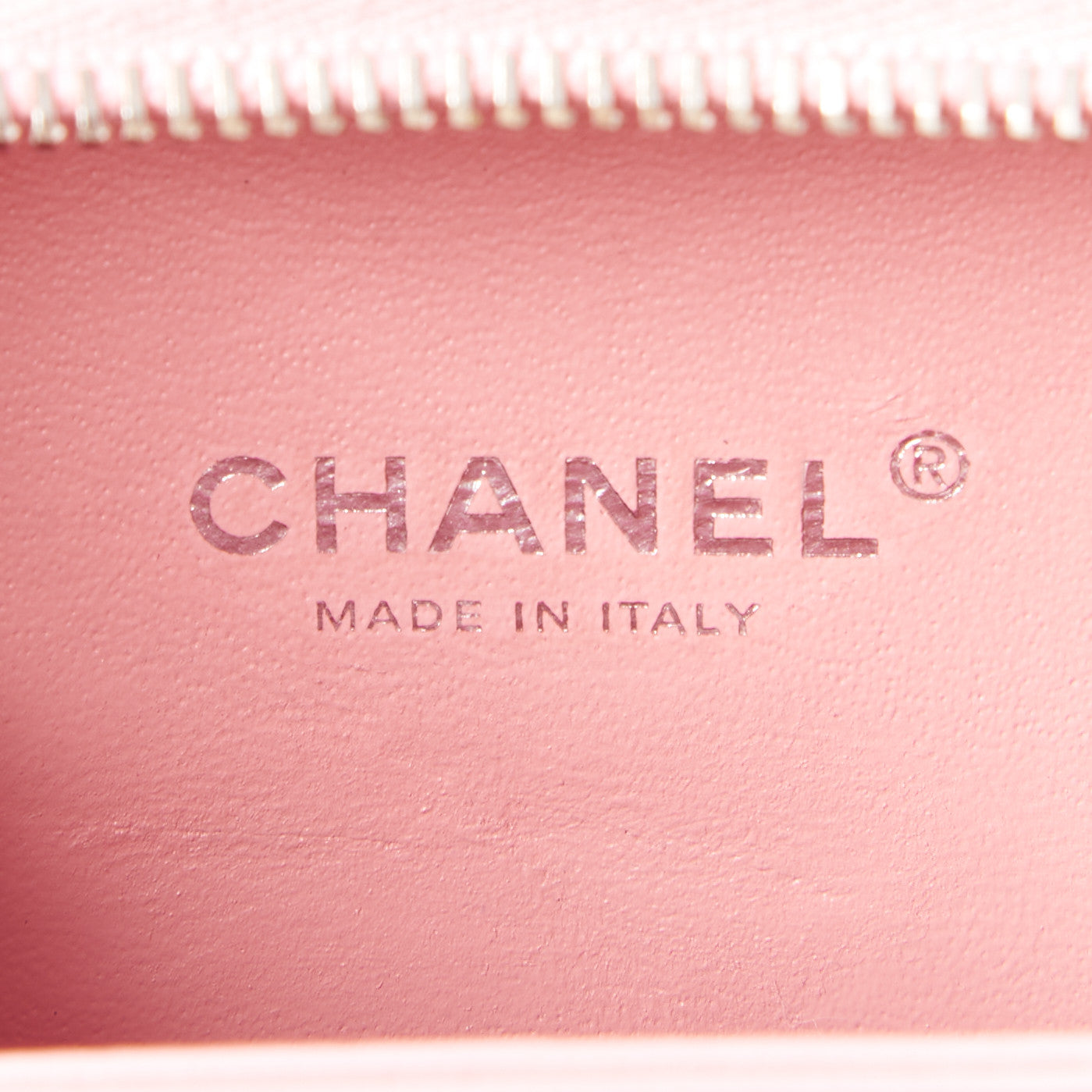 Chanel Caviar Quilted Striped Small CC Filigree Vanity Case Pink White 8 of 11