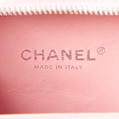 Chanel Caviar Quilted Striped Small CC Filigree Vanity Case Pink White 8 of 11