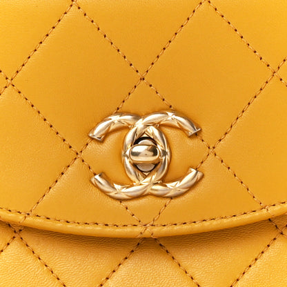 Chanel Lambskin Quilted Trendy Spirit Top Handle Flap Yellow 8 of 11