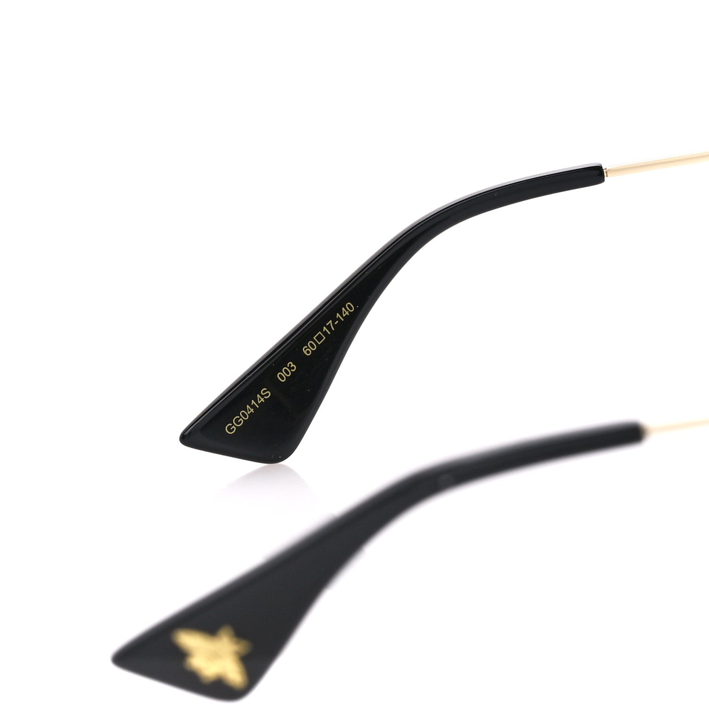 Metal Rectangular Frame Sunglasses GG0414S Gold Multicolor
