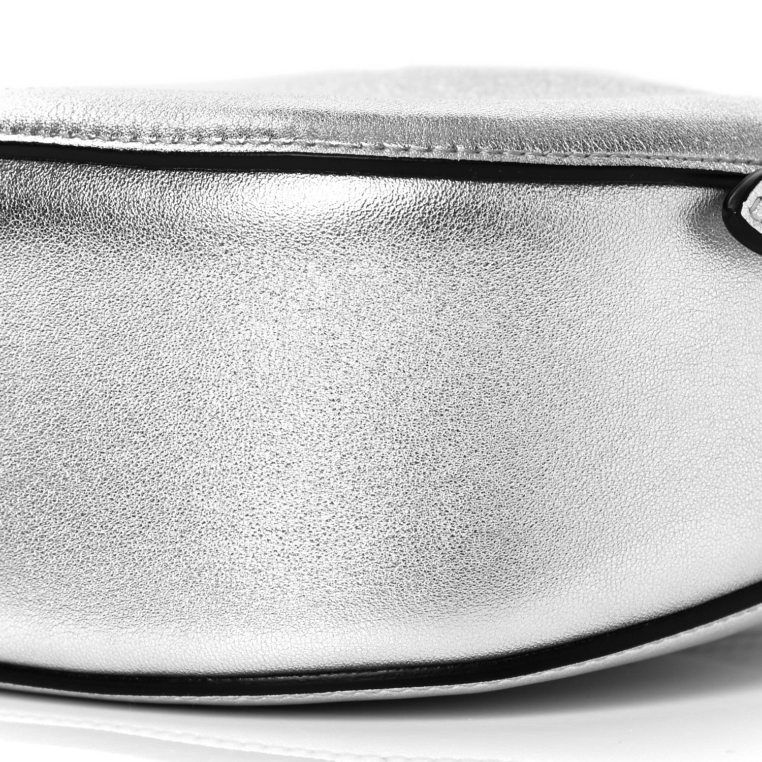 Chloe Metallic Small Grain Calfskin Kiss Bag Silver 8 of 8