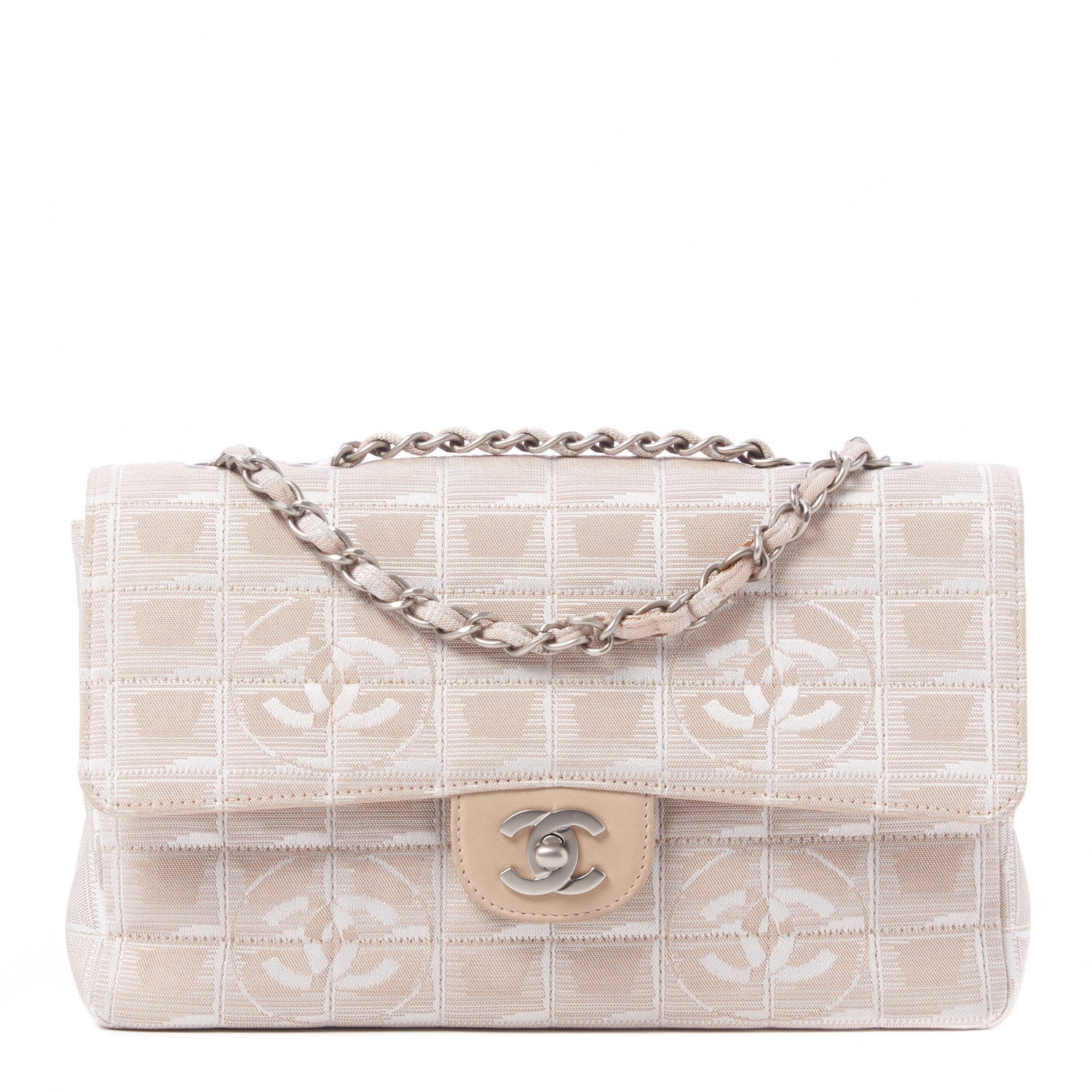Chanel Nylon Medium Travel Flap Light Beige 1 of 11