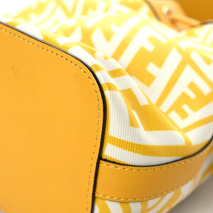 Fendi X SARAH COLEMAN Glazed Canvas Vitello King F is Fendi FF Vertigo Mini Mon Tresor Bucket Bag Mimosa White 8 of 16