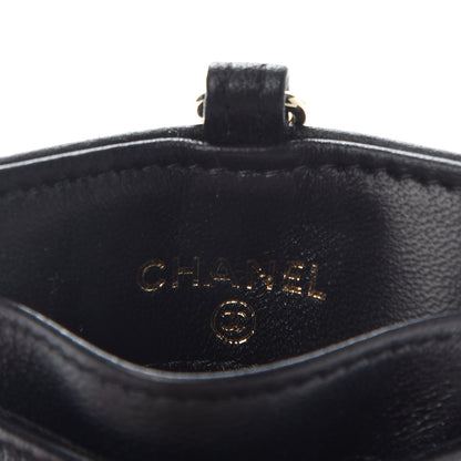 Chanel Lambskin Quilted Card Holder On Chain Black 5 of 7