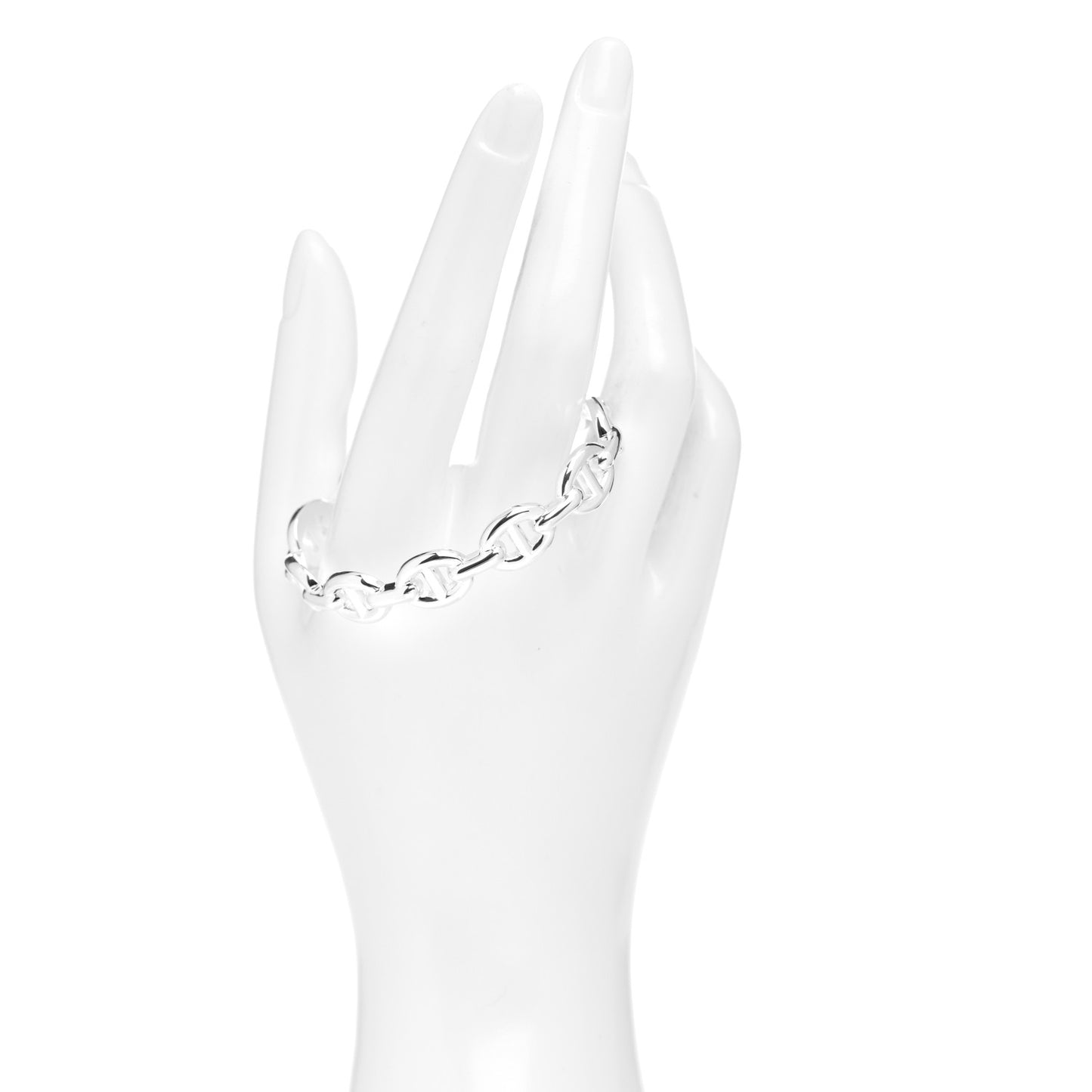 Sterling Silver MM Chaine d'Ancre Enchainee Cuff Bracelet SH