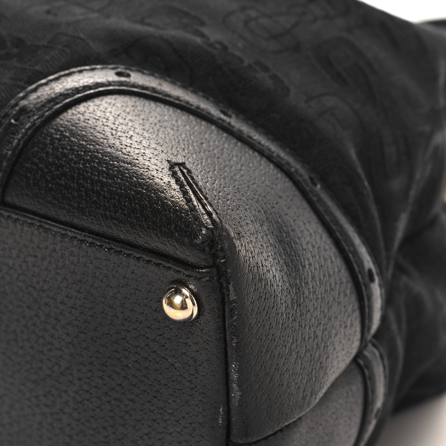 Canvas Horsebit Large Glam Shoulder Bag Black