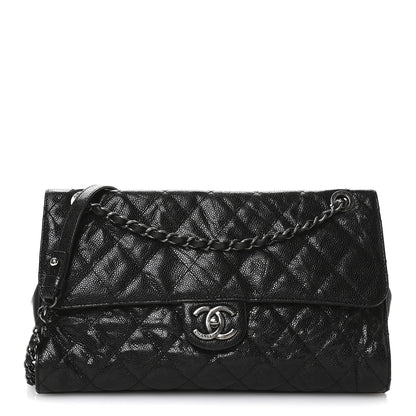 Chanel Crumpled Grained Calfskin Jumbo CC Crave Flap Black 1 of 13