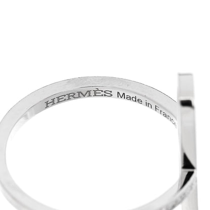 Hermes 18K White Gold Diamond Ever Chaine d'Ancre Ring 53 6.25 6 of 7
