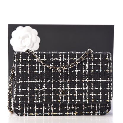 Chanel Tweed Wallet On Chain WOC Black 10 of 10