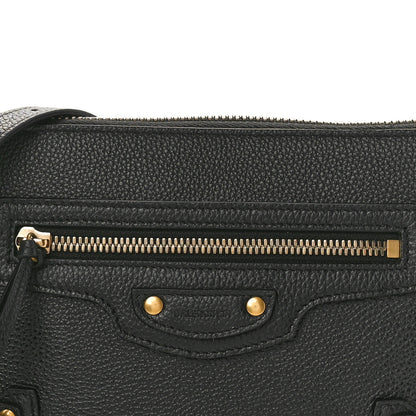 Balenciaga Grained Calfskin Neo Classic Gold Hardware Zip Around Crossbody Black 8 of 10