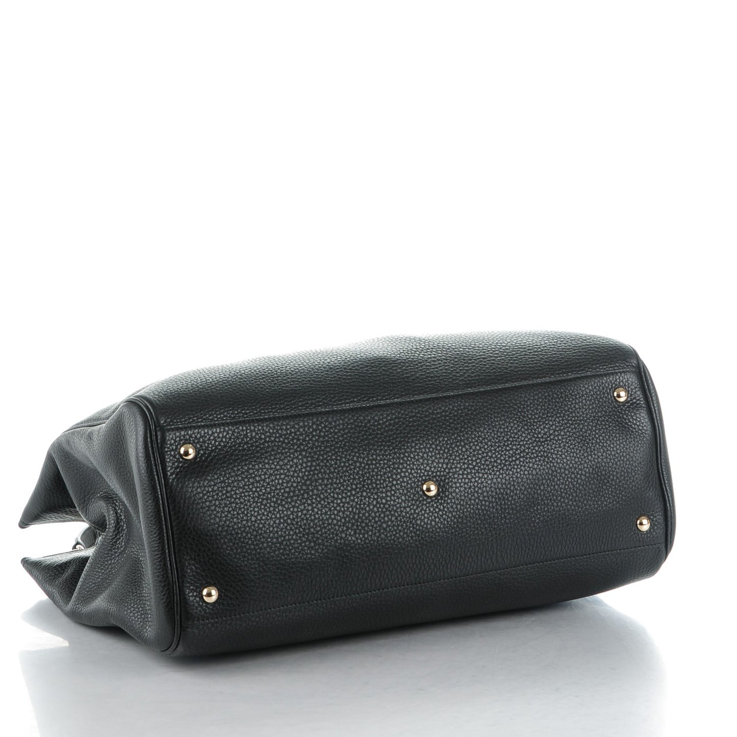 Calfskin Large Bamboo Shopper Tote Black
