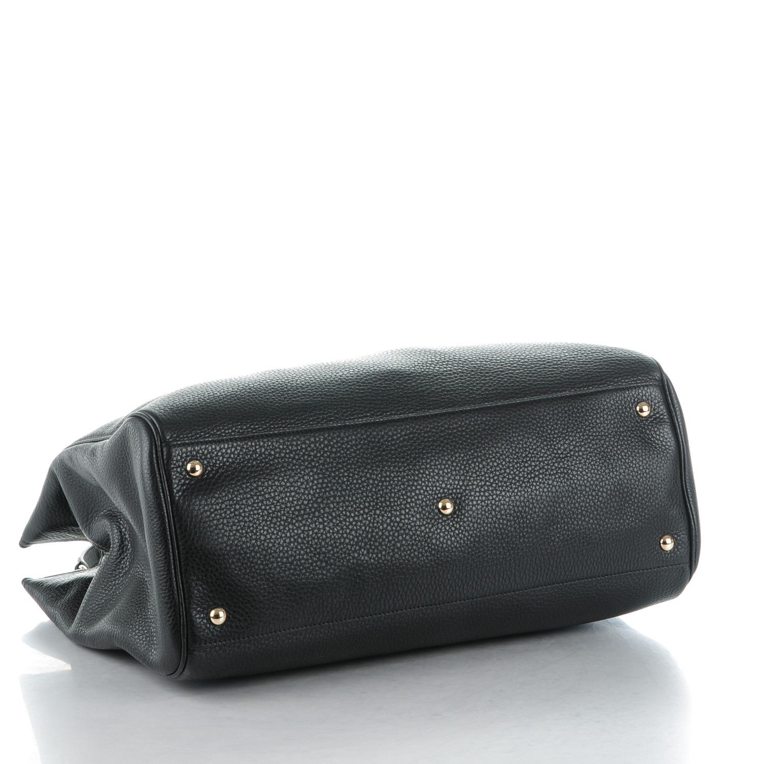 Gucci Calfskin Large Bamboo Shopper Tote Black 4 of 8