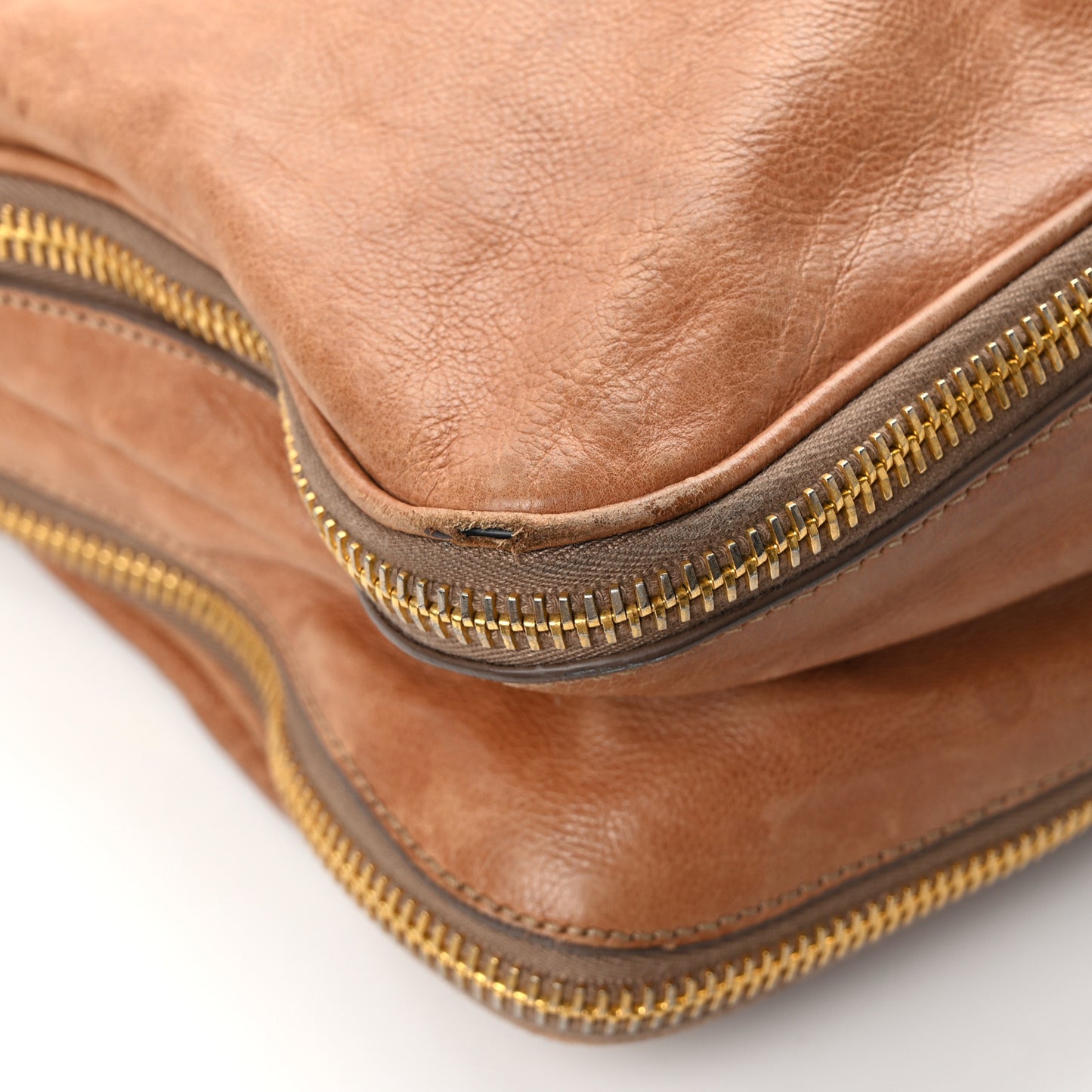 Glace Calfskin Side Zip Hobo Cammeo