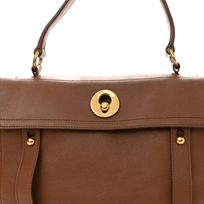 Saint Laurent Calfskin Canvas Medium Muse Two Brown 8 of 14