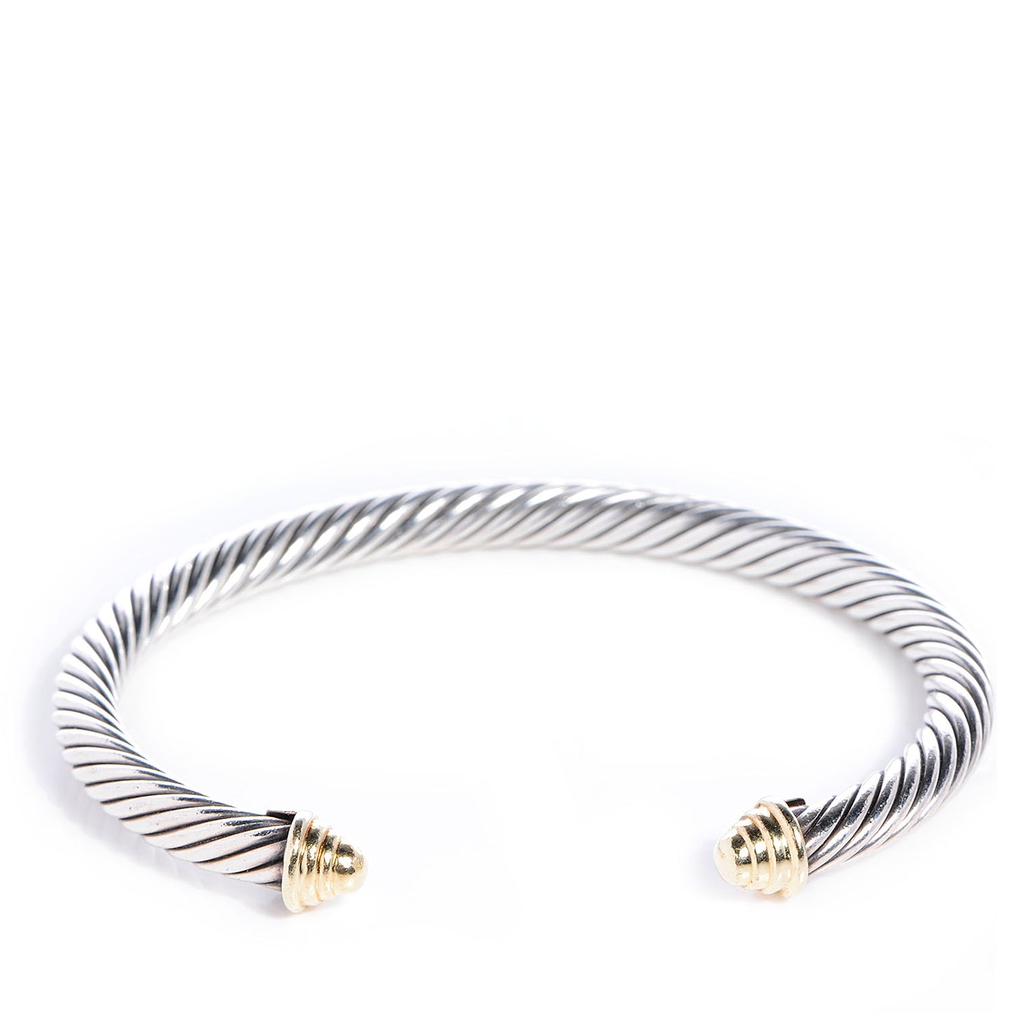 Sterling Silver 14K Yellow Gold 5mm Cable Classics Bracelet