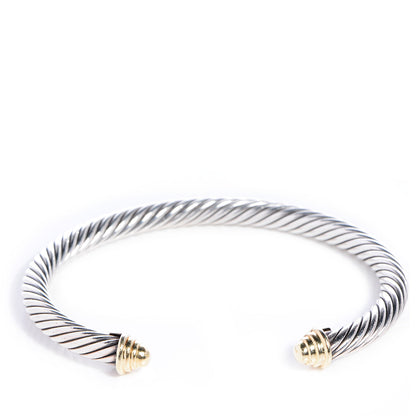 David Yurman Sterling Silver 14K Yellow Gold 5mm Cable Classics Bracelet 1 of 5