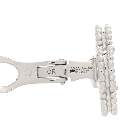 Van Cleef & Arpels 18K White Gold Mother of Pearl Vintage Alhambra Earrings 4 of 6