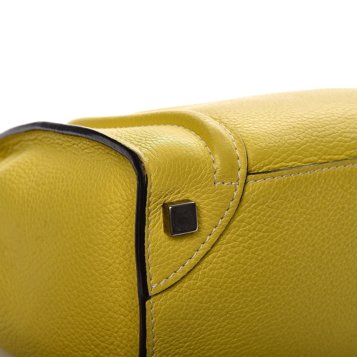 Celine Drummed Calfskin Micro Luggage Citron 13 of 16