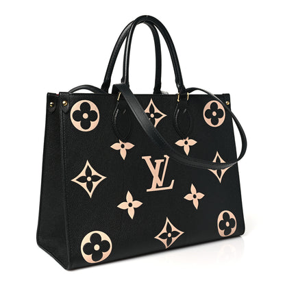 Louis Vuitton Empreinte Monogram Giant Onthego MM Black Beige 3 of 9
