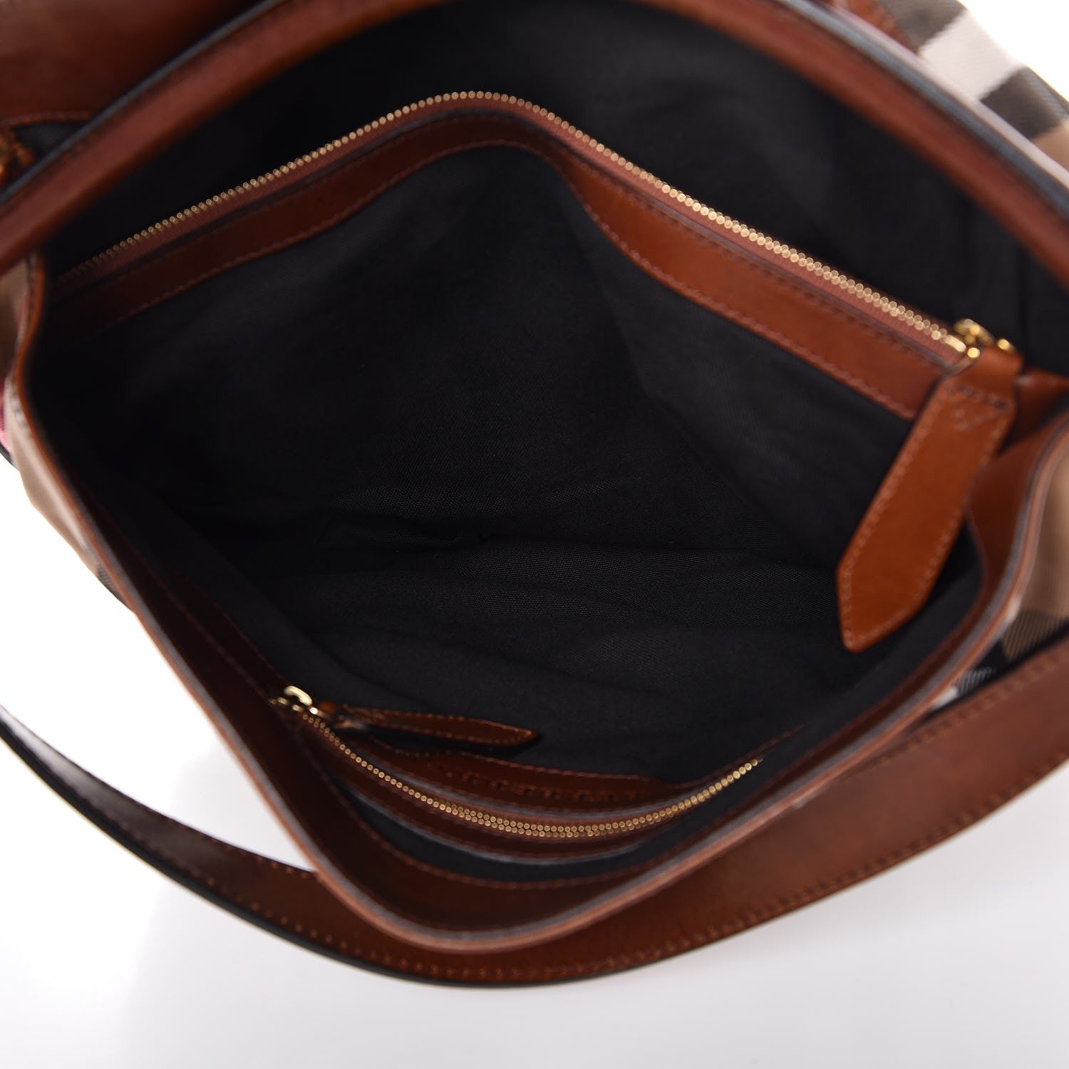 Burberry House Check Bridle Calfskin Medium Gosford Hobo Dark Tan 7 of 11