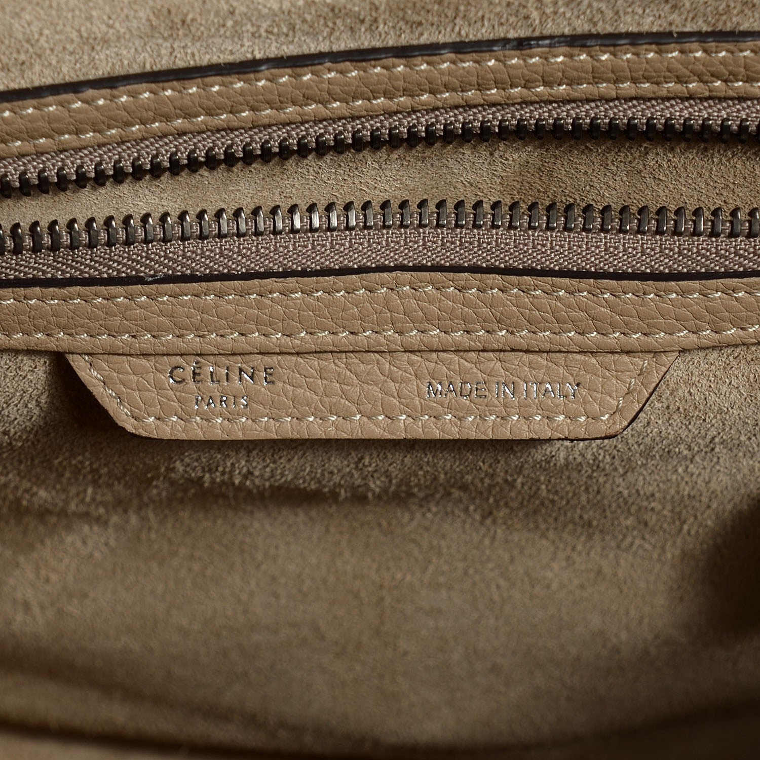 Celine Drummed Calfskin Mini Luggage Dune 7 of 9