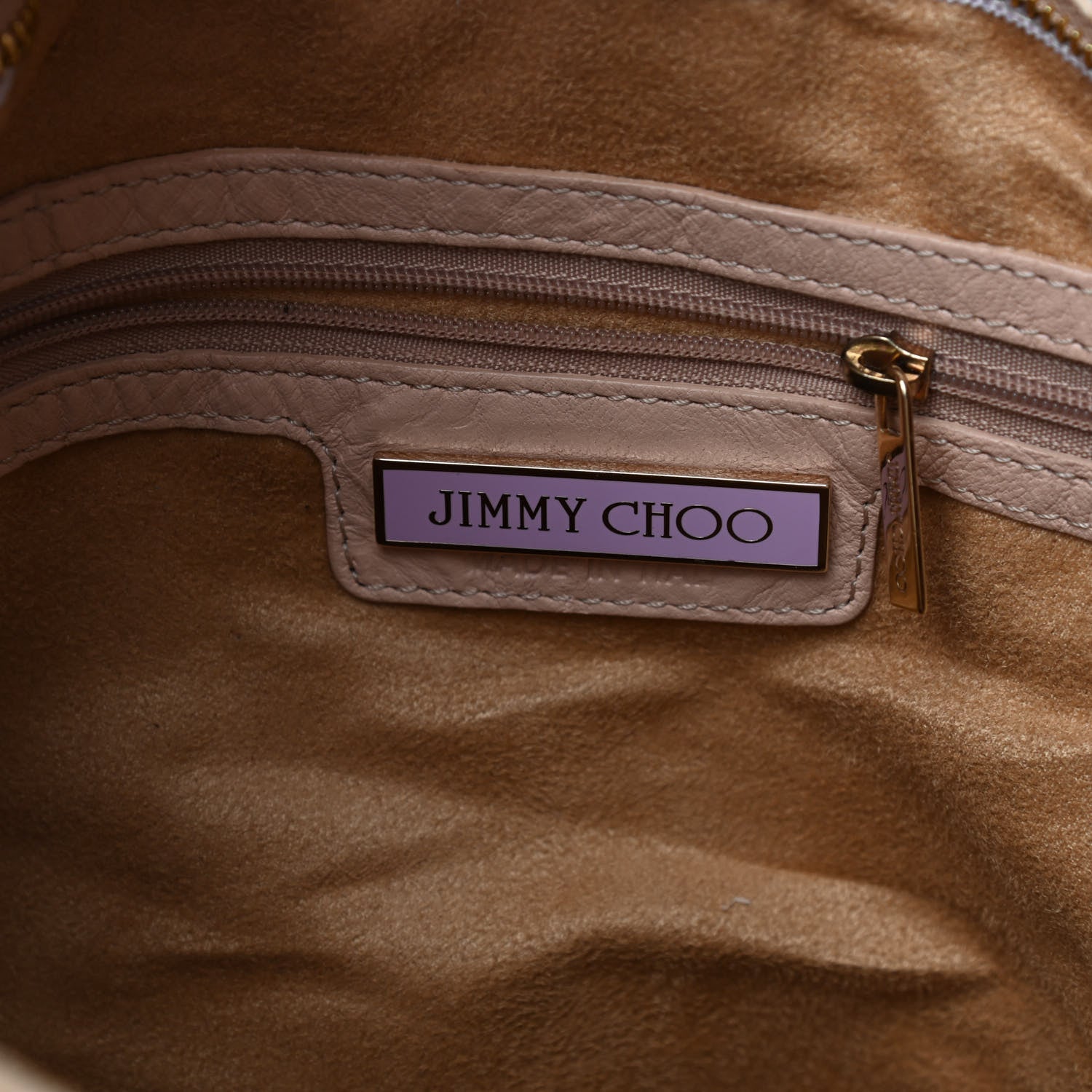 Jimmy Choo Nappa Snakeskin Sky Hobo Pink 6 of 9