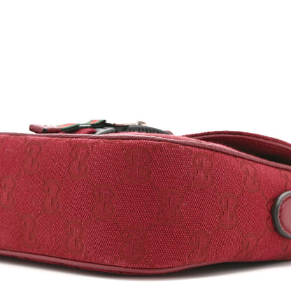 Gucci Monogram Textured Dollar Calfskin Web Mini Messenger Bag Rosso Ancora 10 of 10