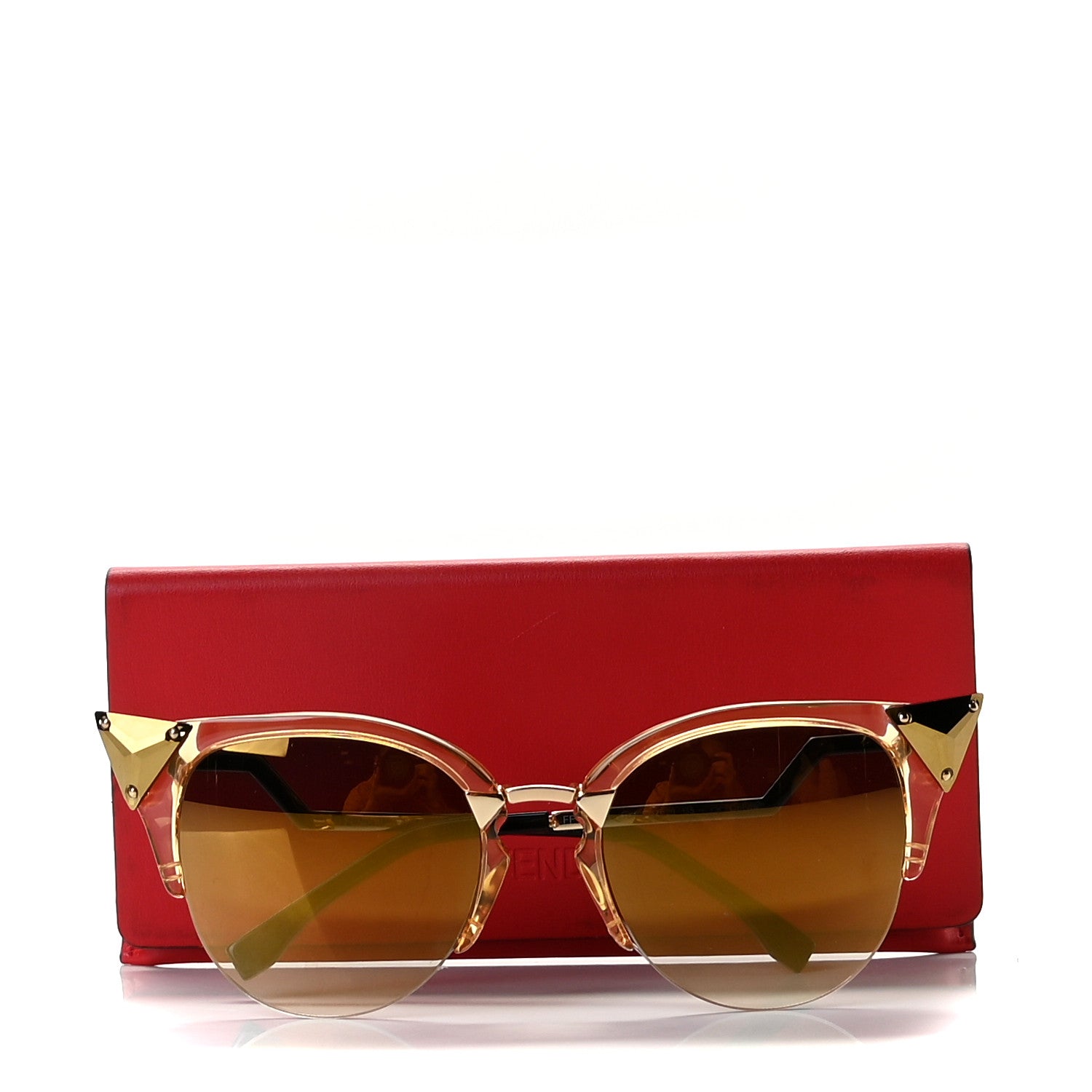 Fendi Metal Iridia Cat Eye Sunglasses FF 0041/S Gold 8 of 8